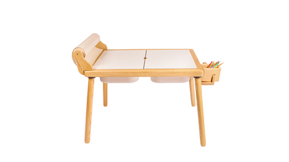Wood&Joy Wooden Sensory Activity Table (with Staionary Unit & Paper Holder)